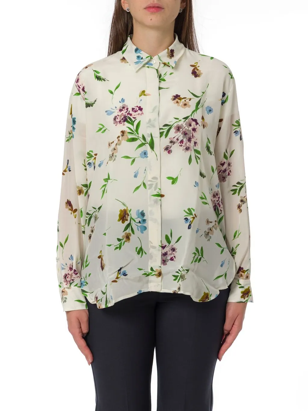 Floral Print Silk Shirt