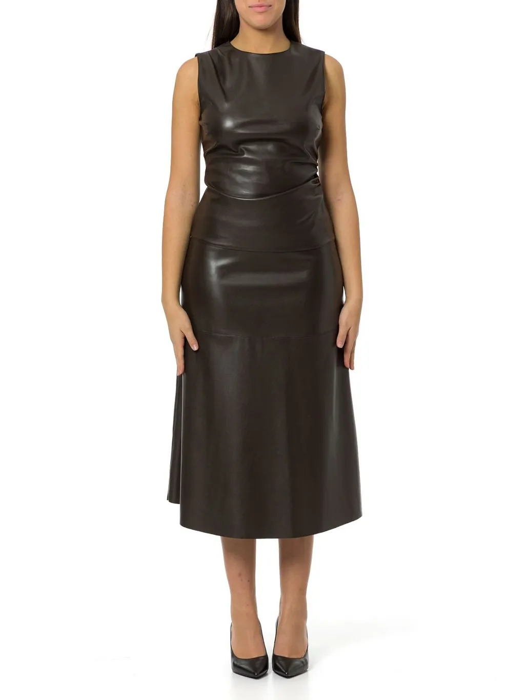 Sleeveless Faux Leather Top