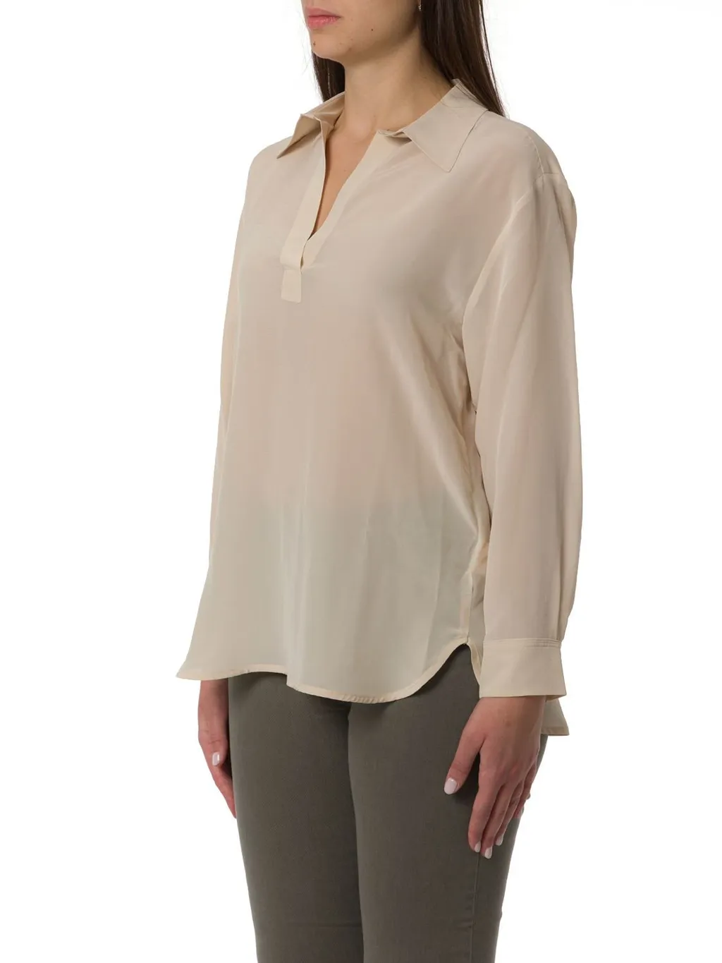 Long Sleeve Collared Blouse