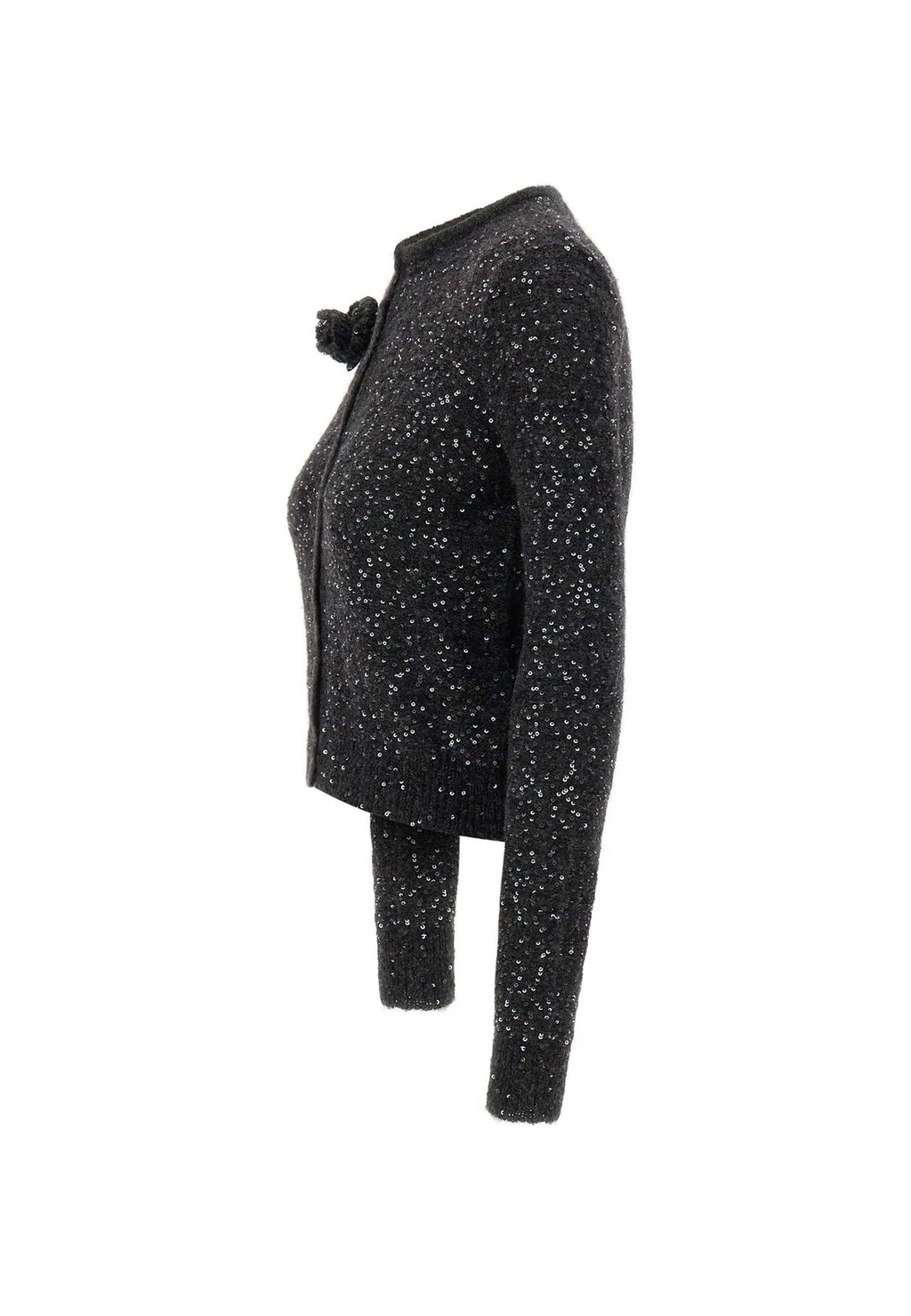 Cardigan With Floral Embellishment