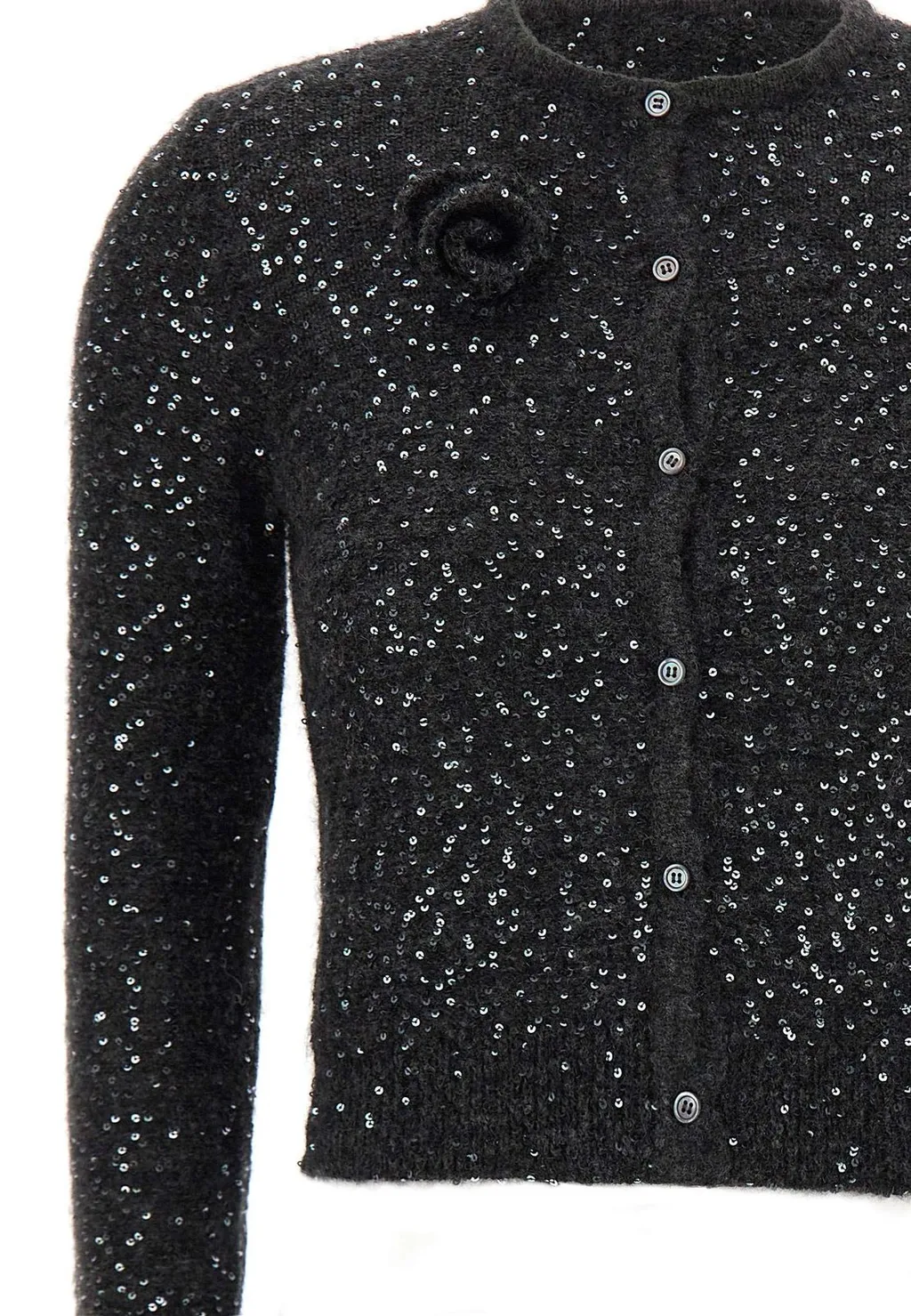 Cardigan With Floral Embellishment