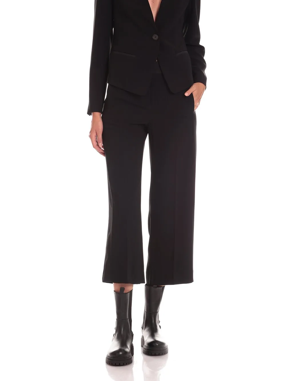 Wide Leg Cropped Trousers