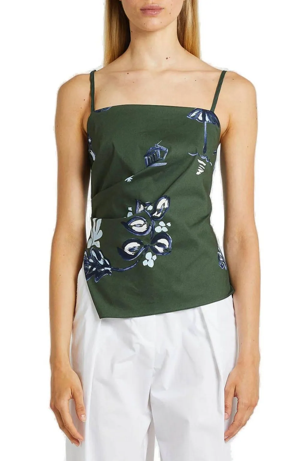 Floral Print Asymmetrical Top
