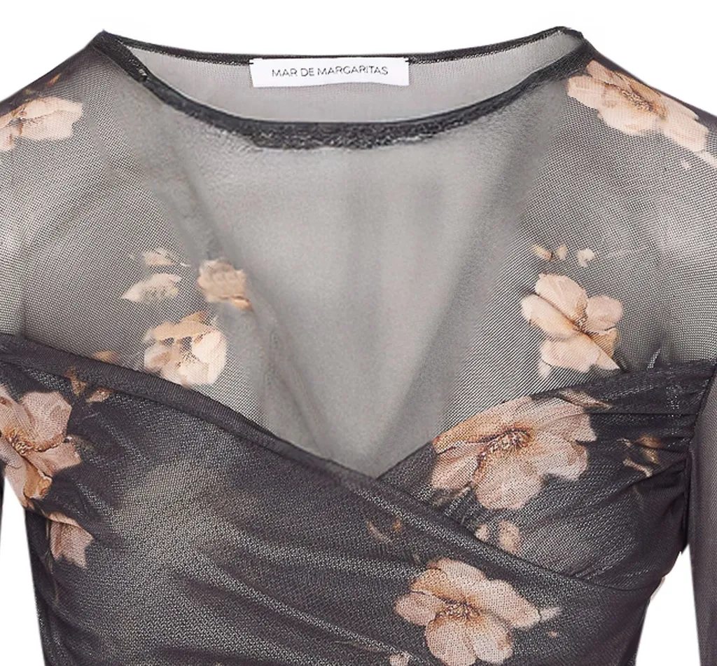 Floral Mesh Cropped Top