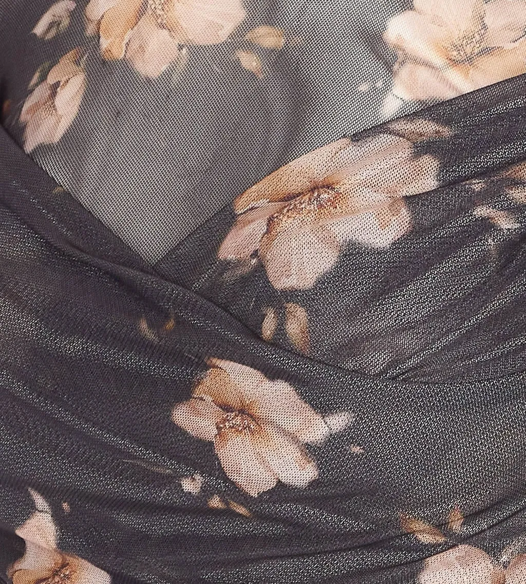 Floral Mesh Cropped Top