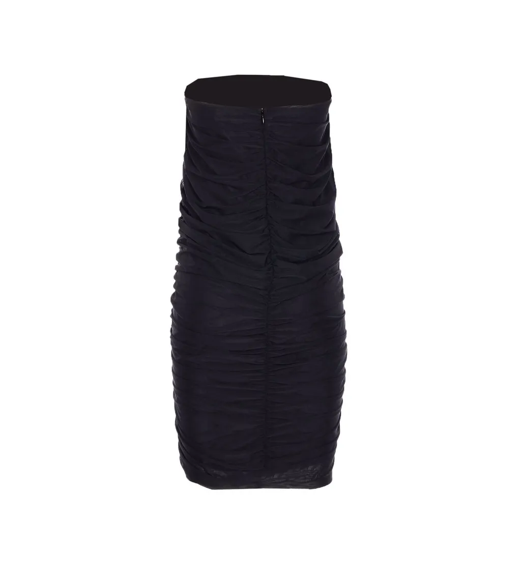 Strapless Ruched Midi Dress