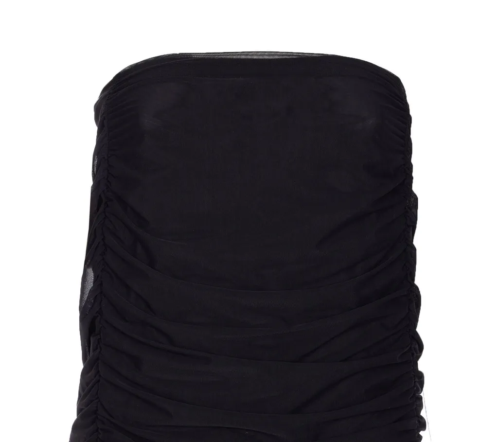 Strapless Ruched Midi Dress