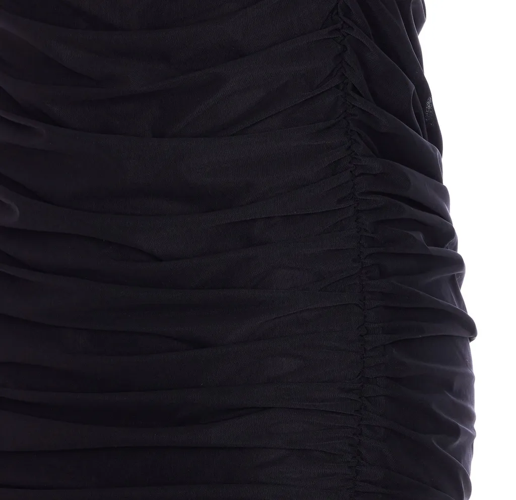 Strapless Ruched Midi Dress