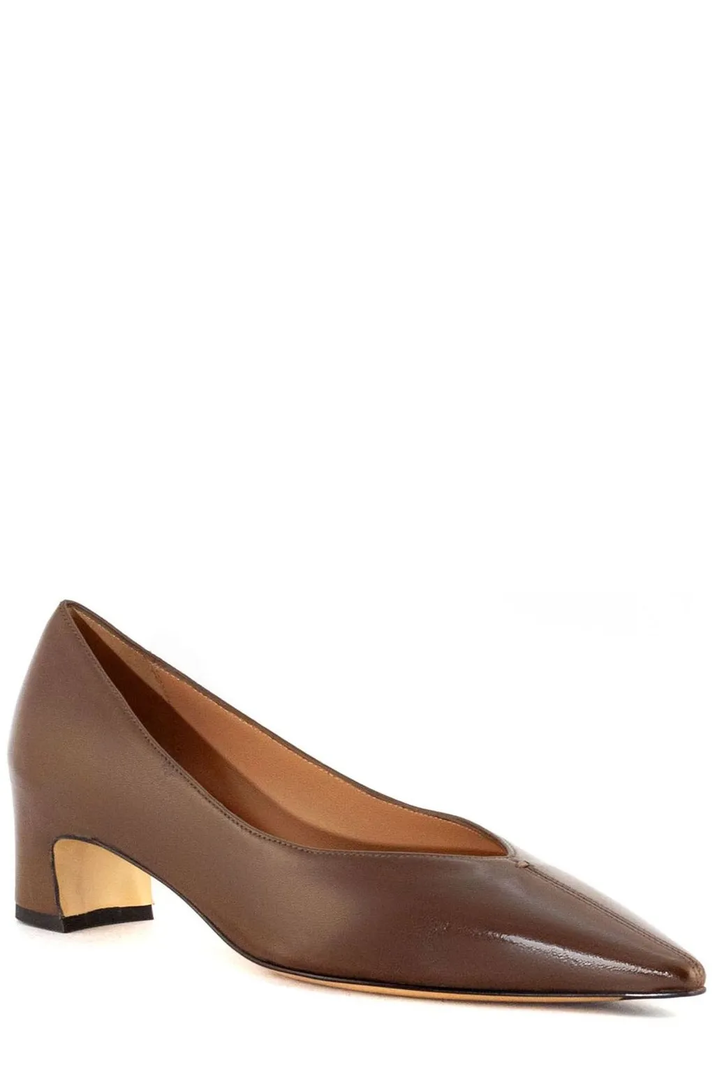 Pointed Toe Block Heel Pumps
