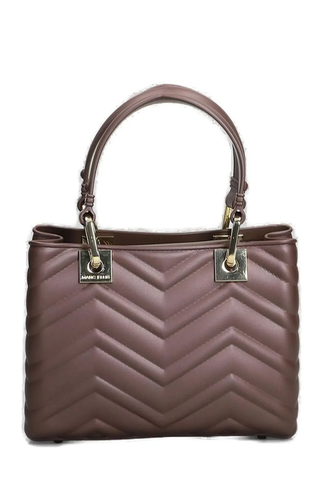 Handbag With Chevron Quilting And Charms