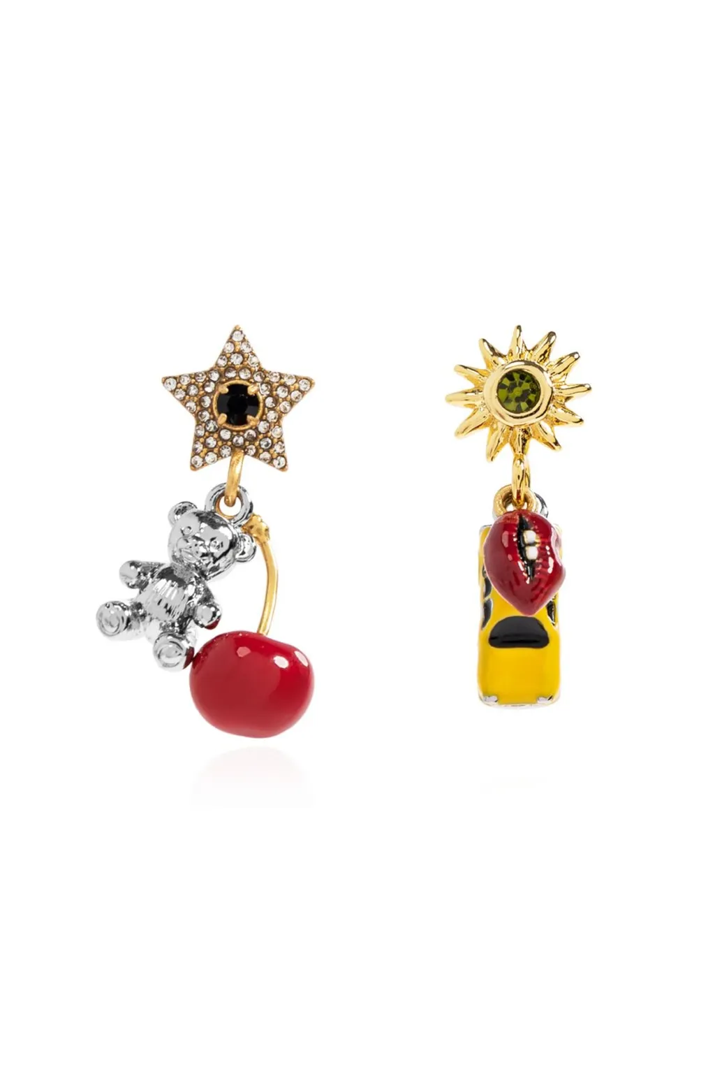 Asymmetric Earrings With Charms