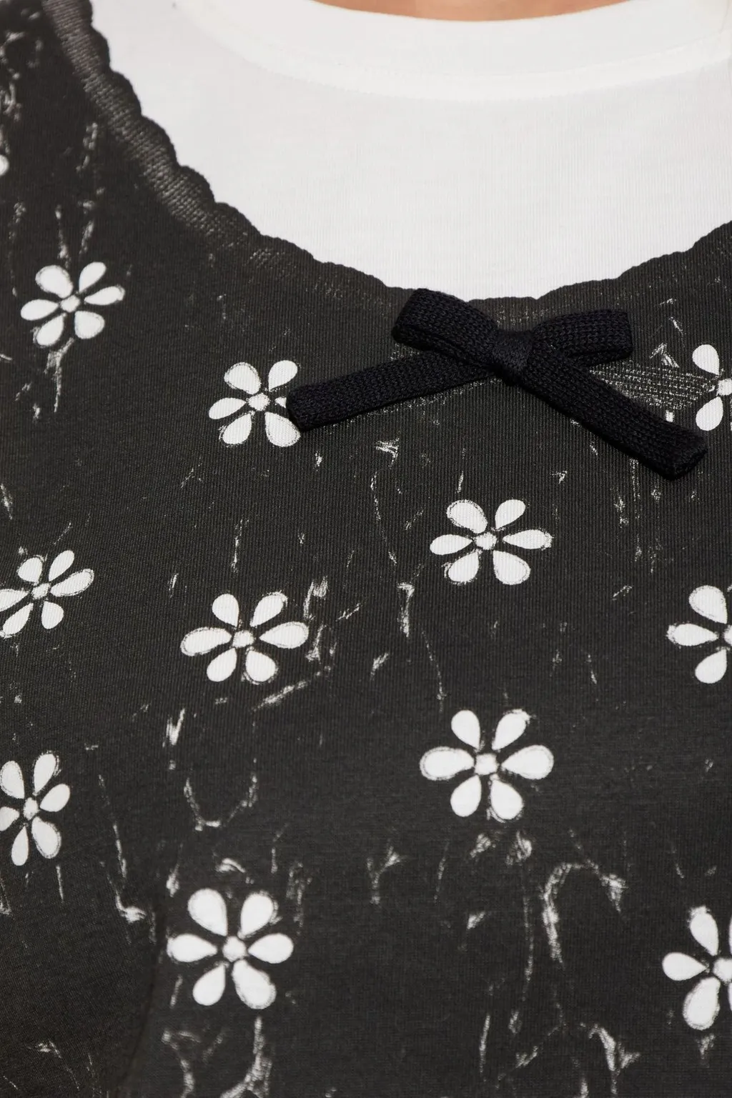 T-Shirt With Floral Print Overlay