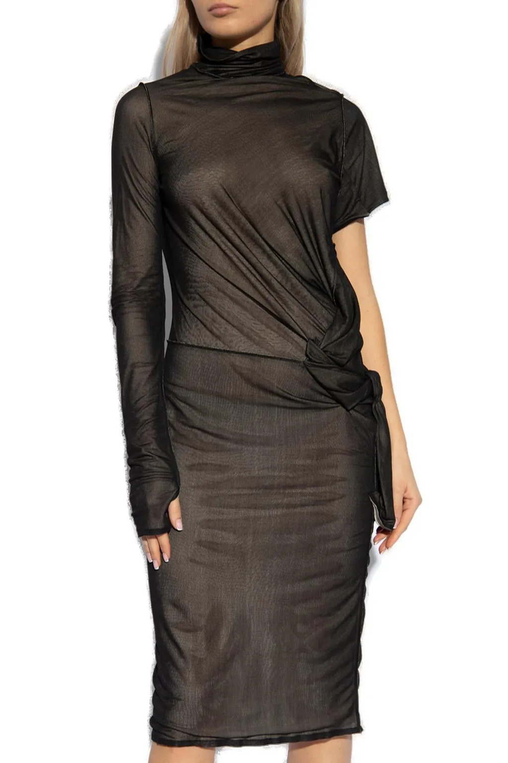Mesh Turtleneck Dress