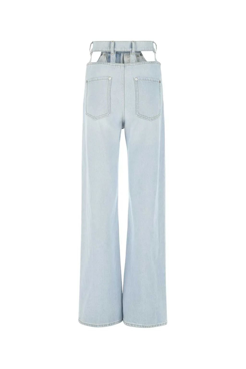 High-Waisted Wide-Leg Jeans With Cut-Outs