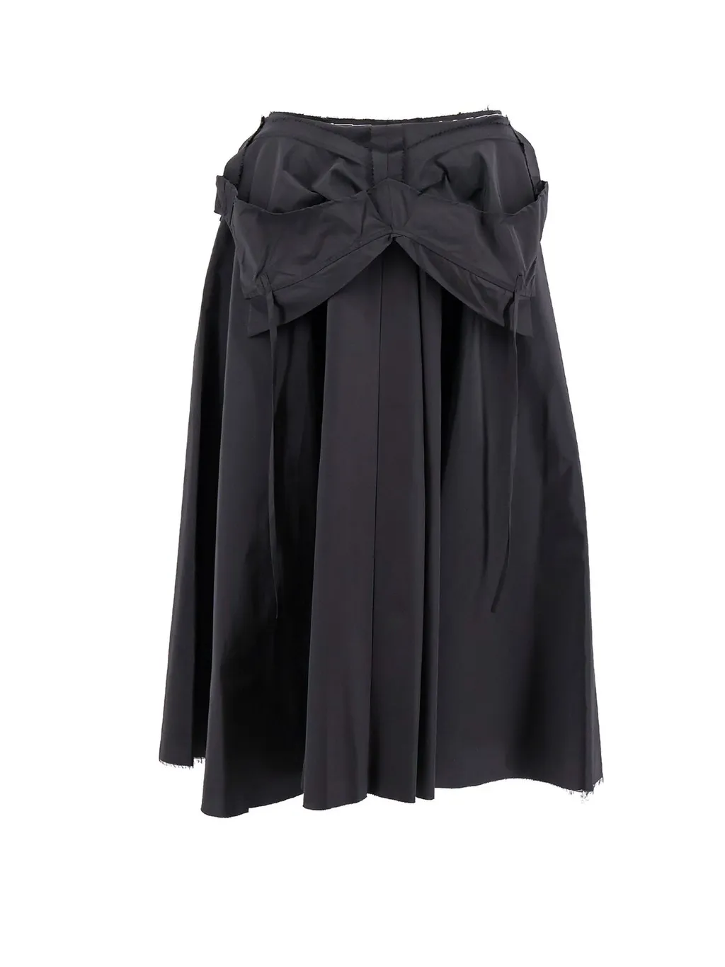 High-Waisted Pleated Skirt With Bow Detail