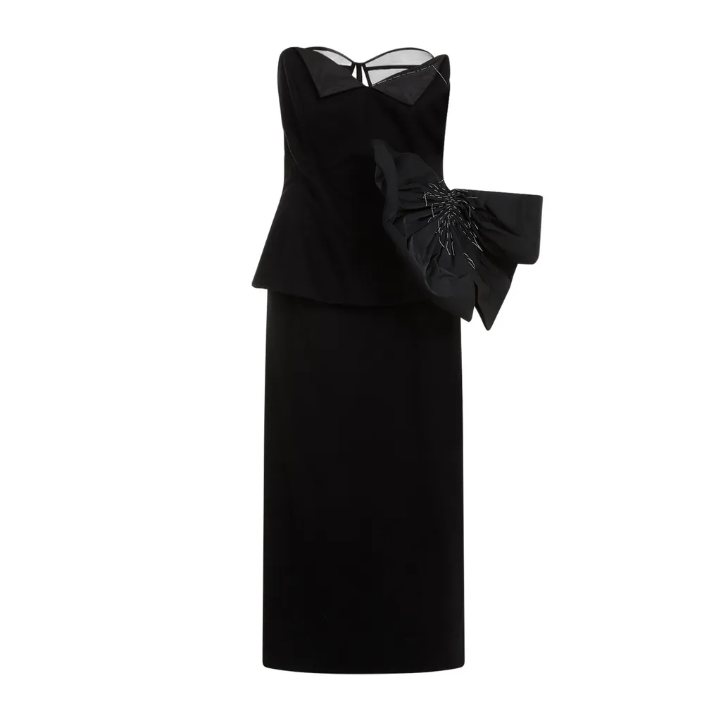 Strapless Gown With Bow Detail