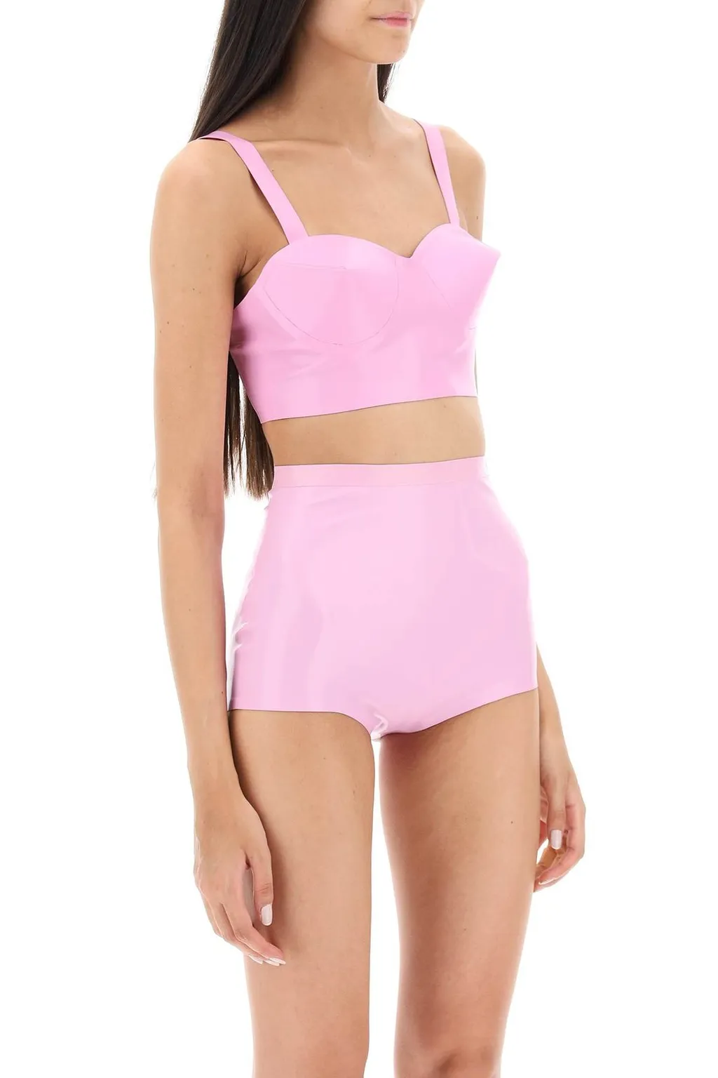 Latex Bustier Crop Top