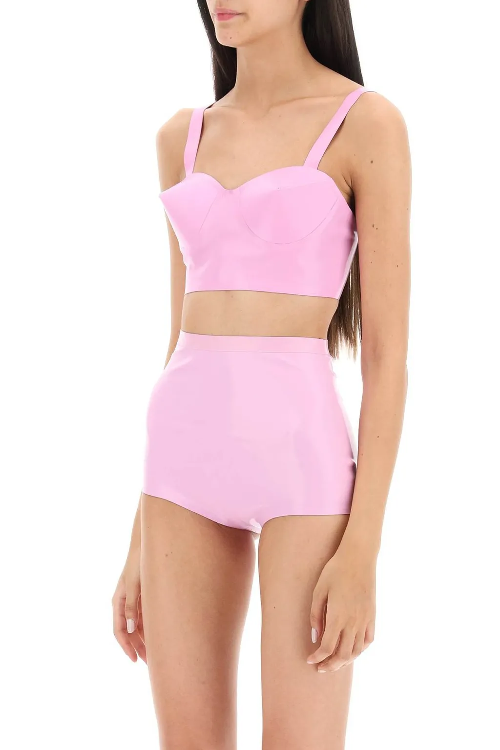 Latex Bustier Crop Top