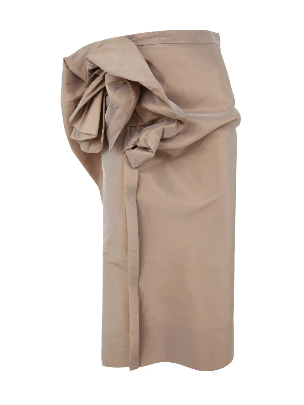 Draped Bow Midi Skirt