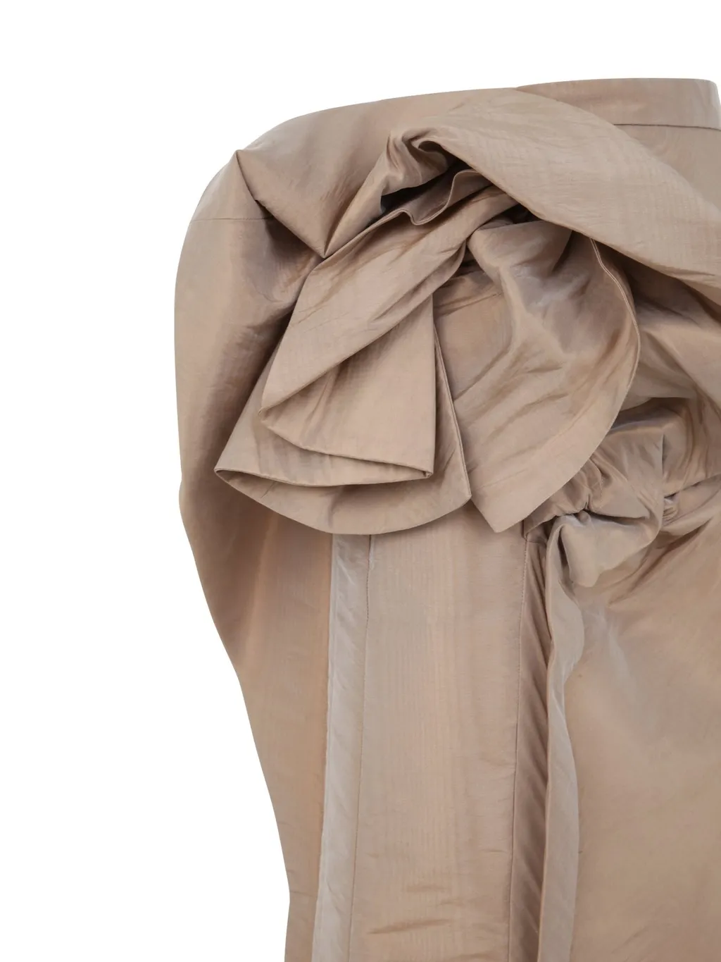 Draped Bow Midi Skirt