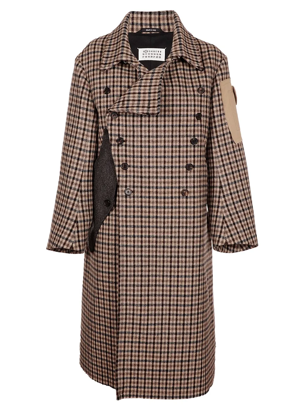 Double-Breasted Checked Coat