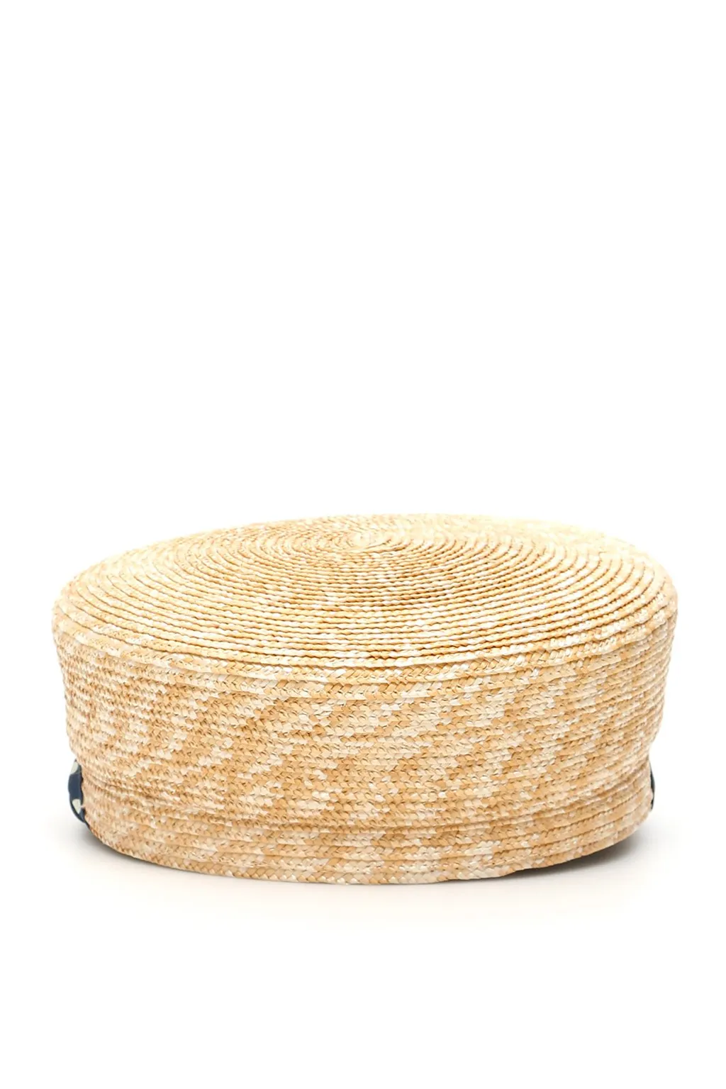 Straw Boater Hat With Polka Dot Band