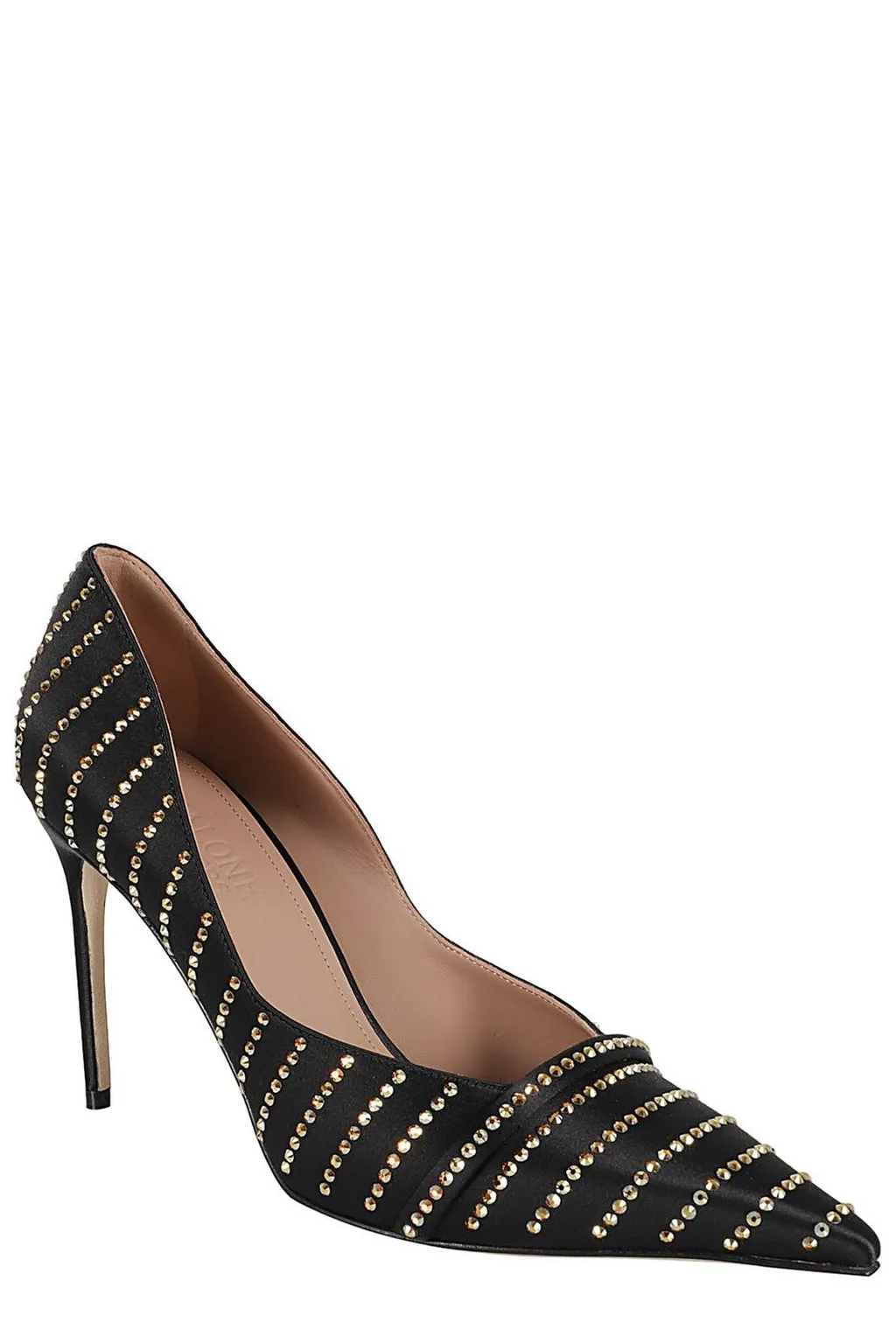 Pointed-Toe Pumps With Stud Embellishments