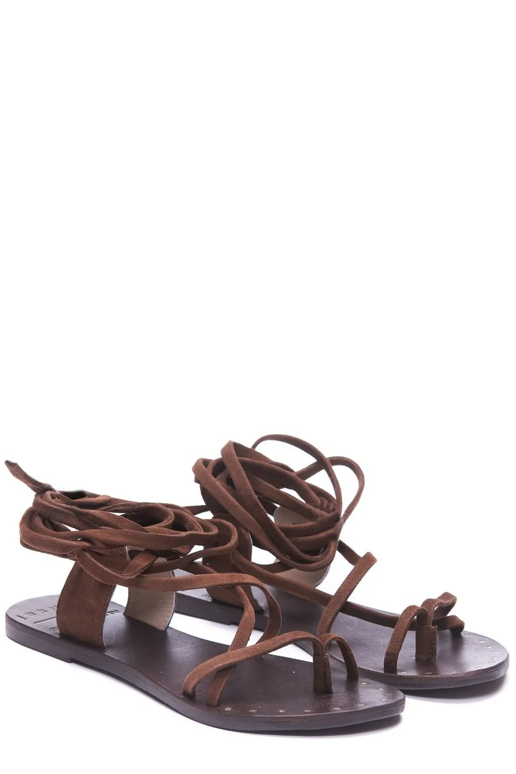 Leather Lace-Up Sandals