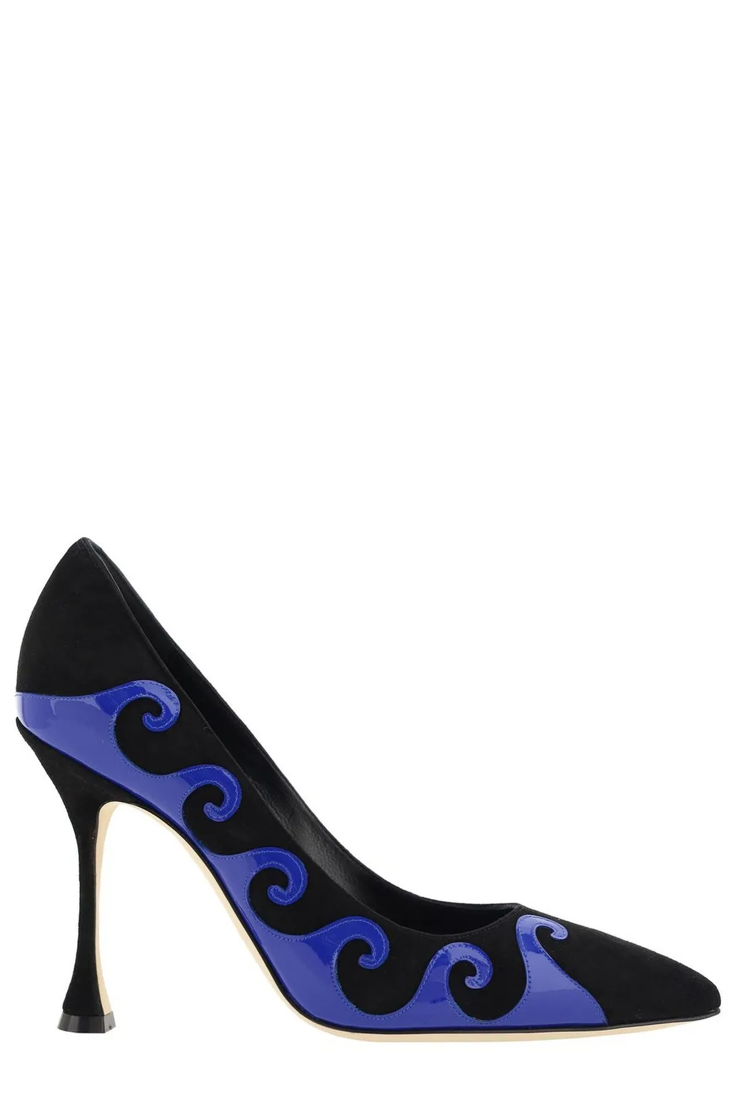 Pointed-Toe Pumps With Wave Motif