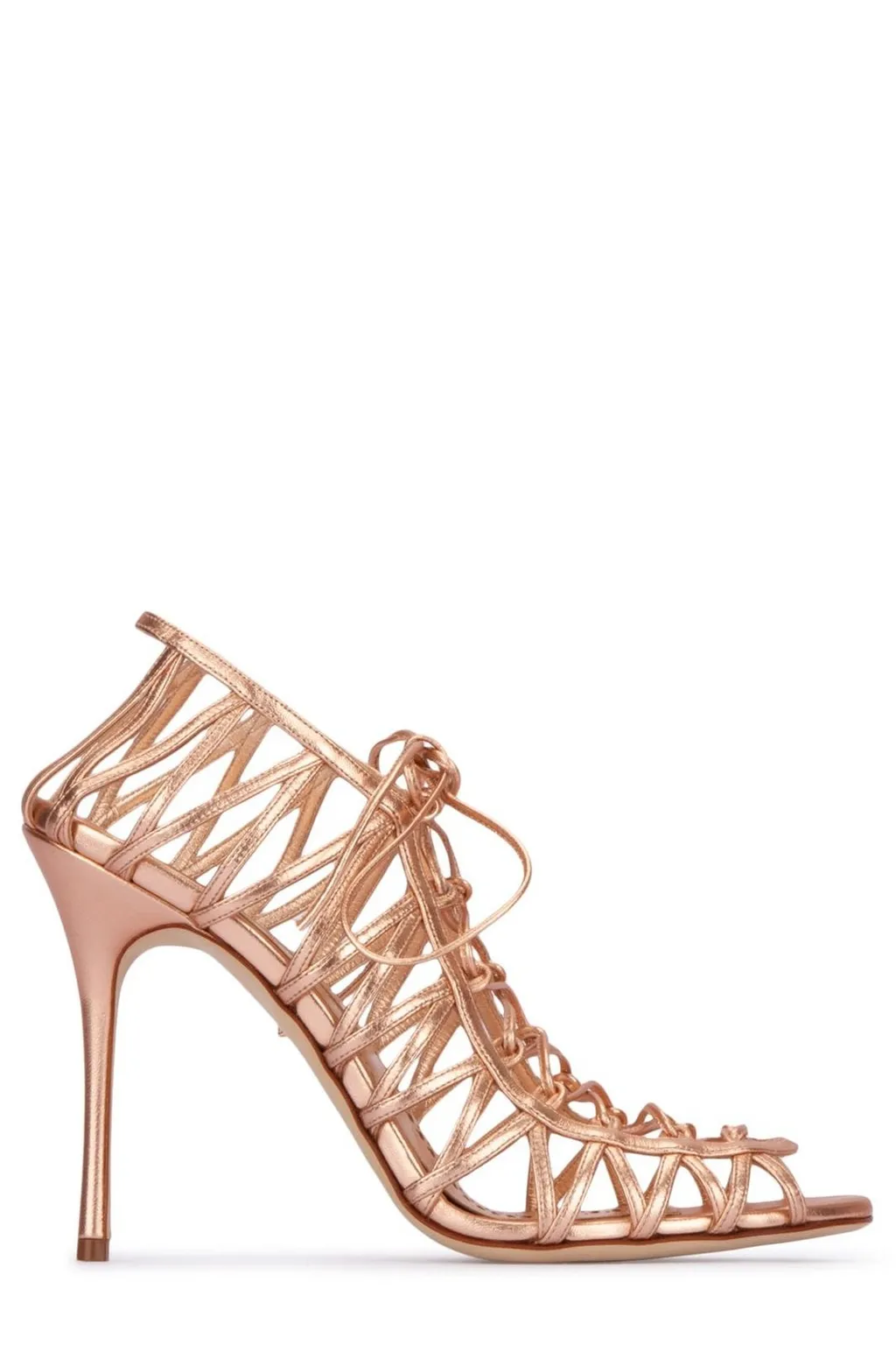 Lace-Up Cage Stiletto Sandals