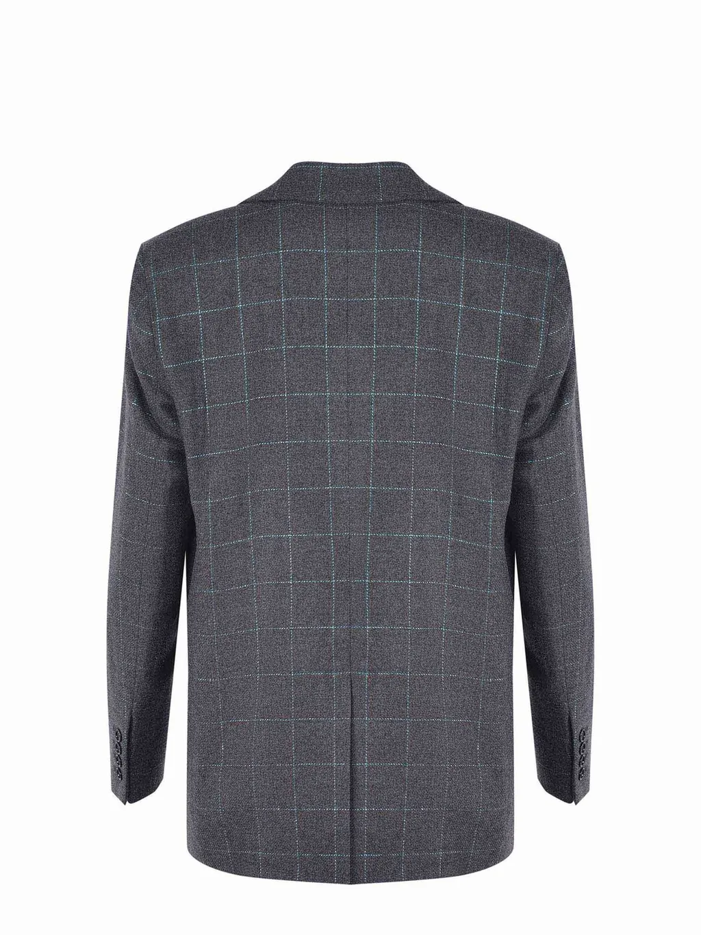Double-Breasted Checked Blazer
