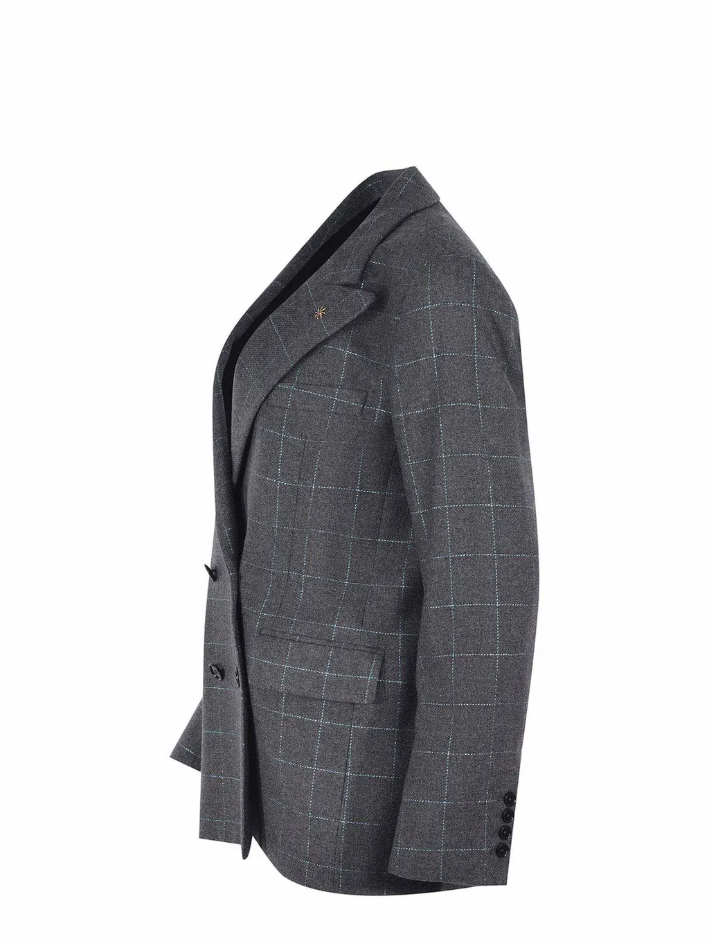 Double-Breasted Checked Blazer