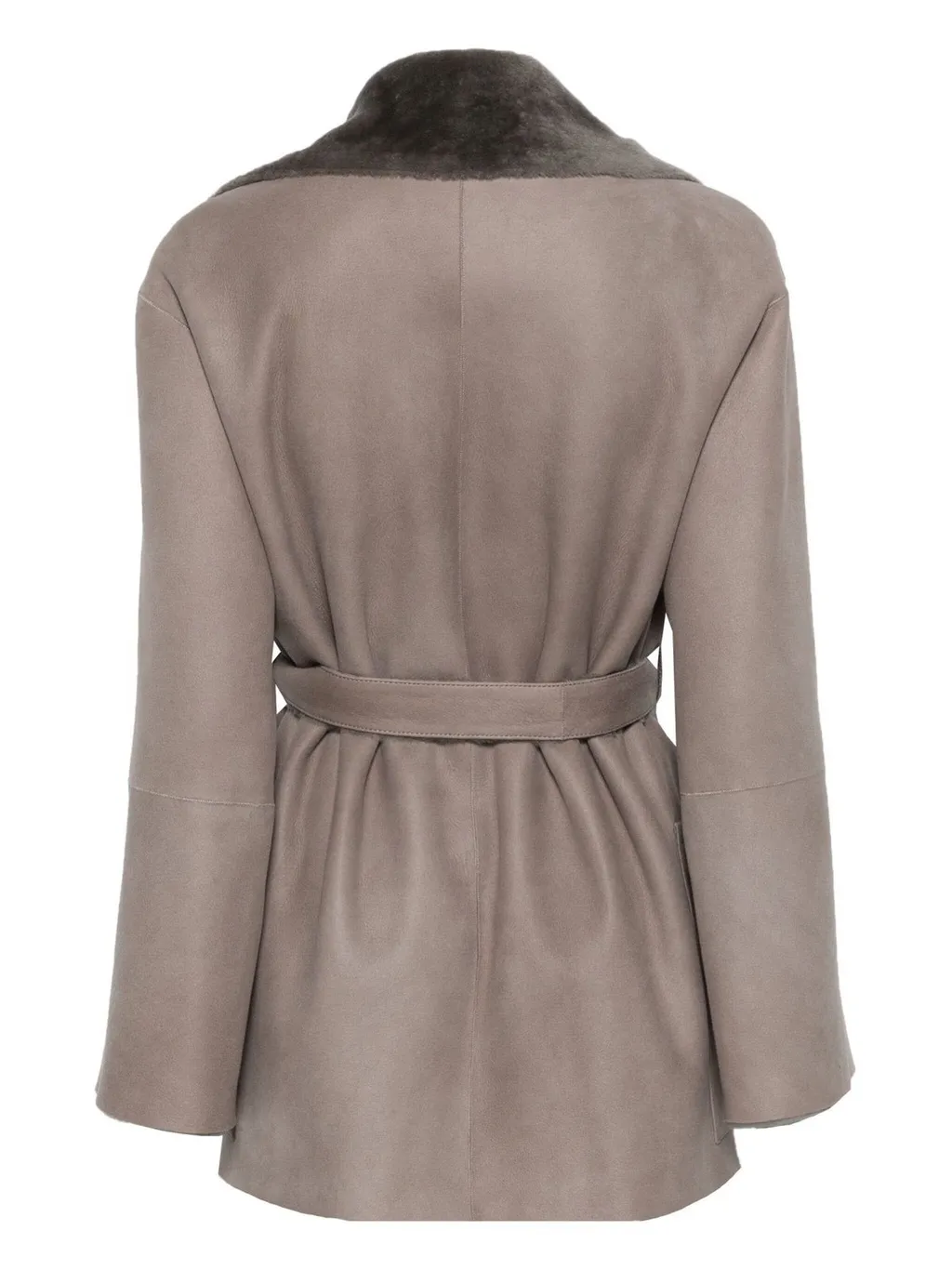 Belted Shearling Coat