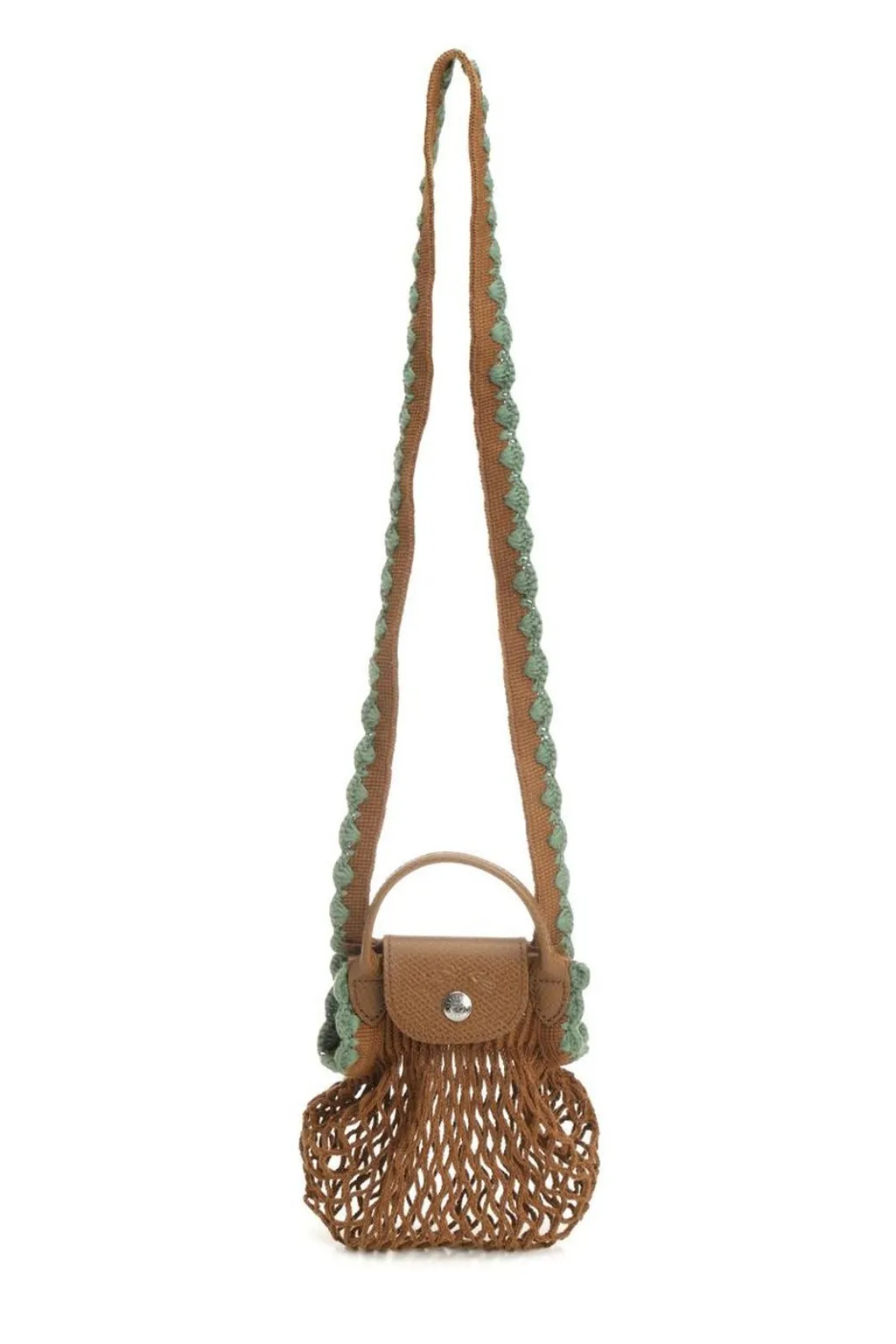 Net Bag With Leather Trim