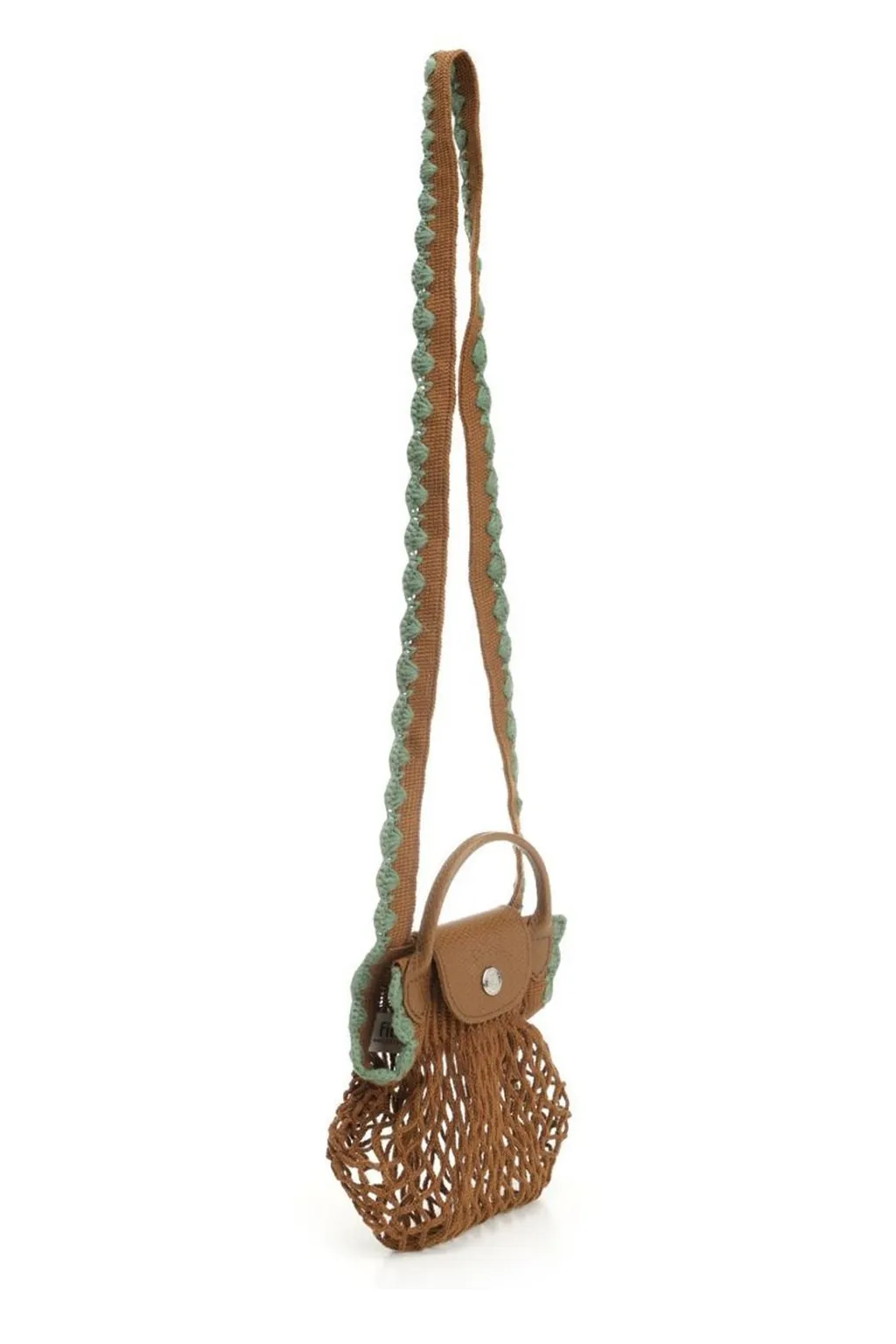 Net Bag With Leather Trim