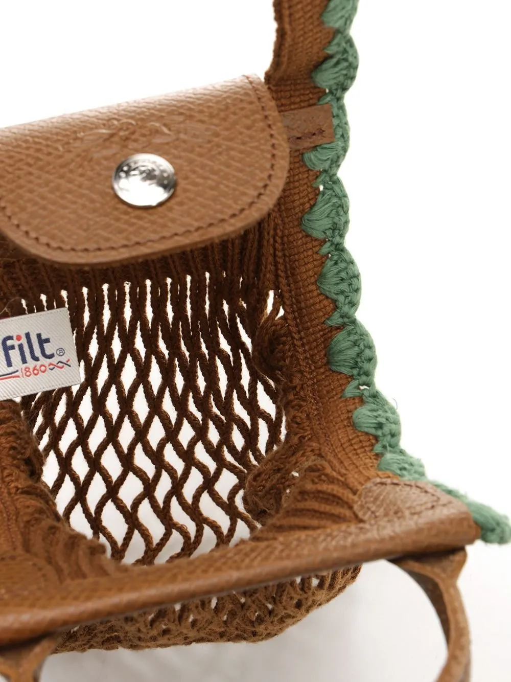 Net Bag With Leather Trim