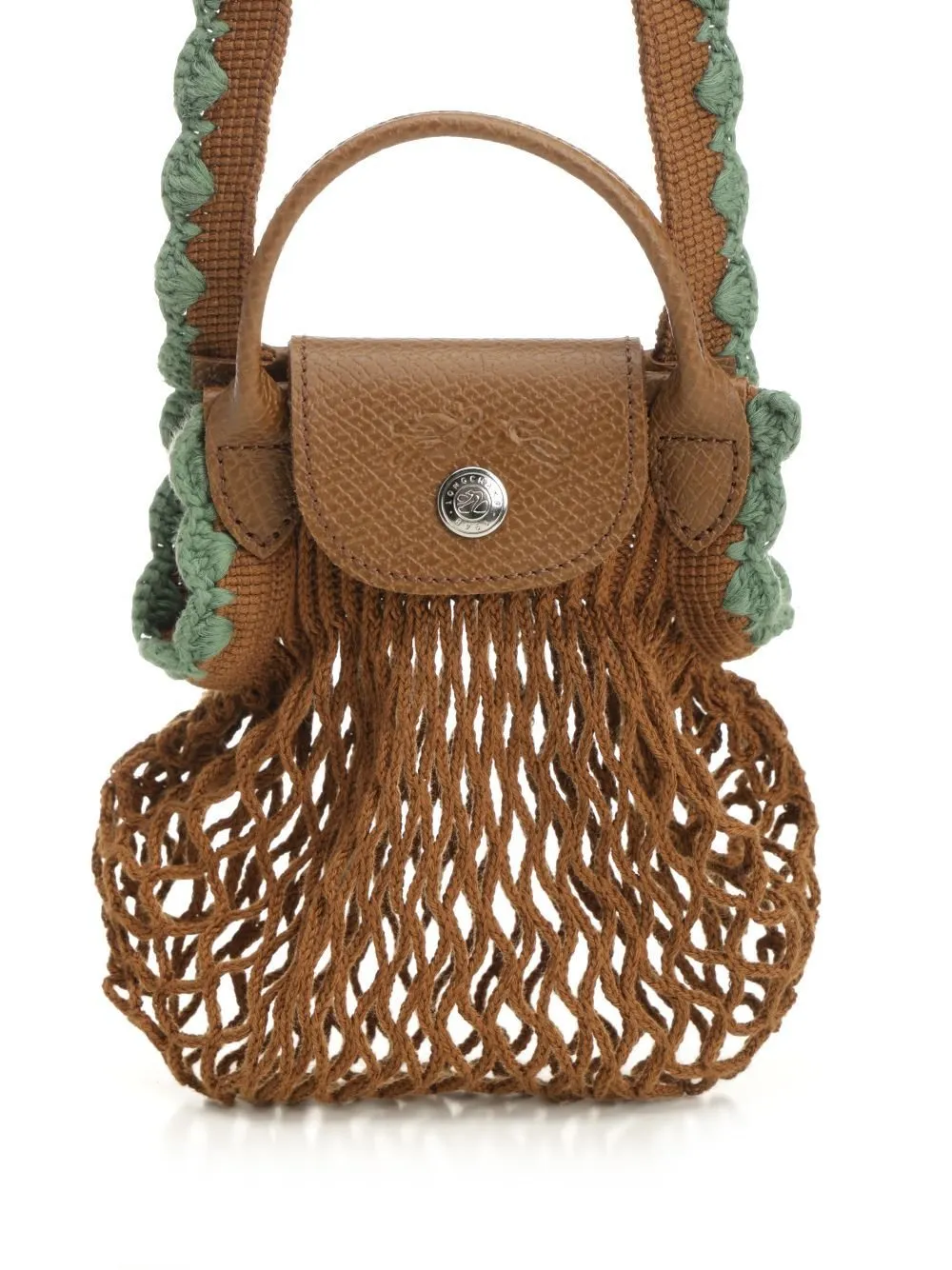 Net Bag With Leather Trim
