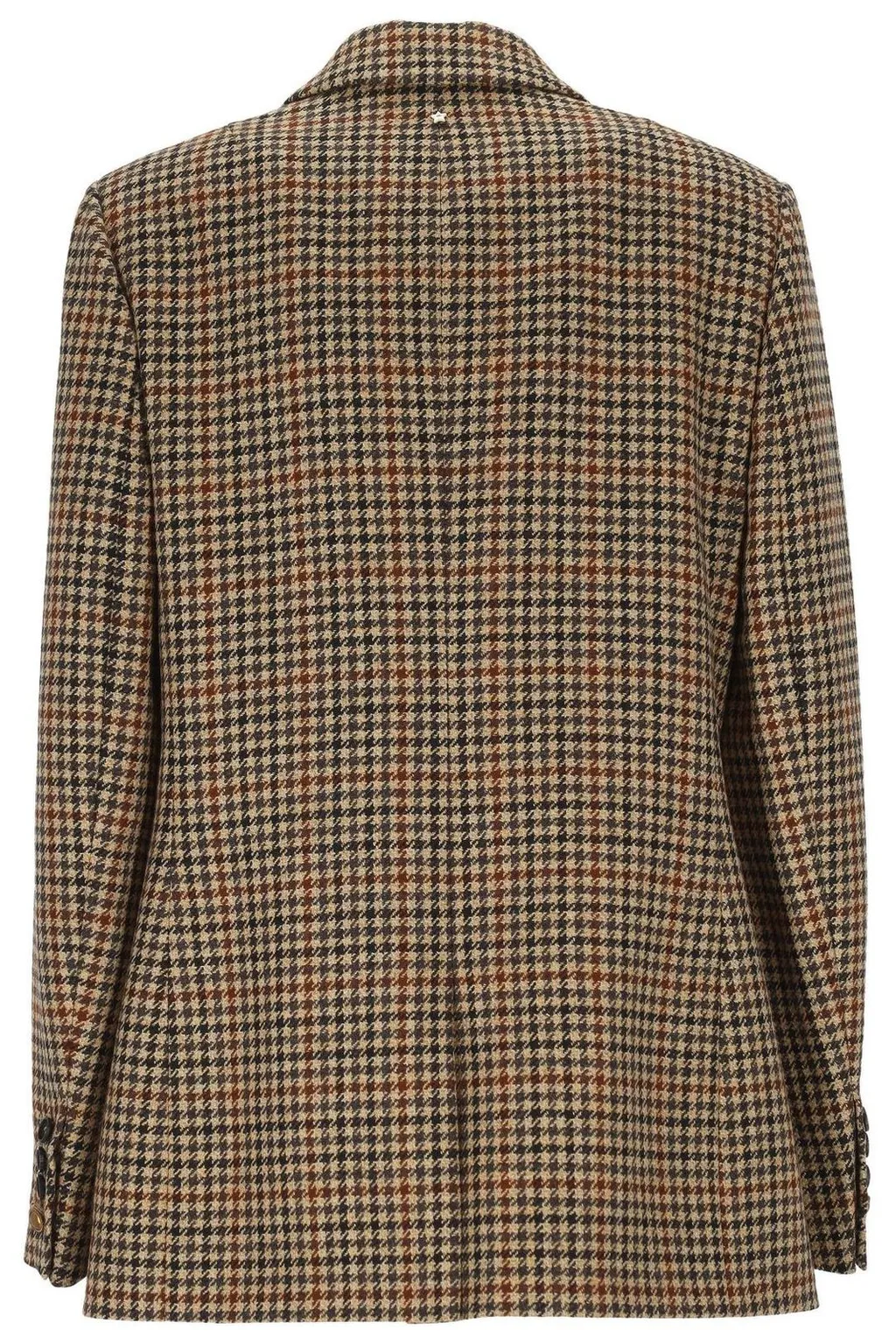 Double-Breasted Houndstooth Blazer