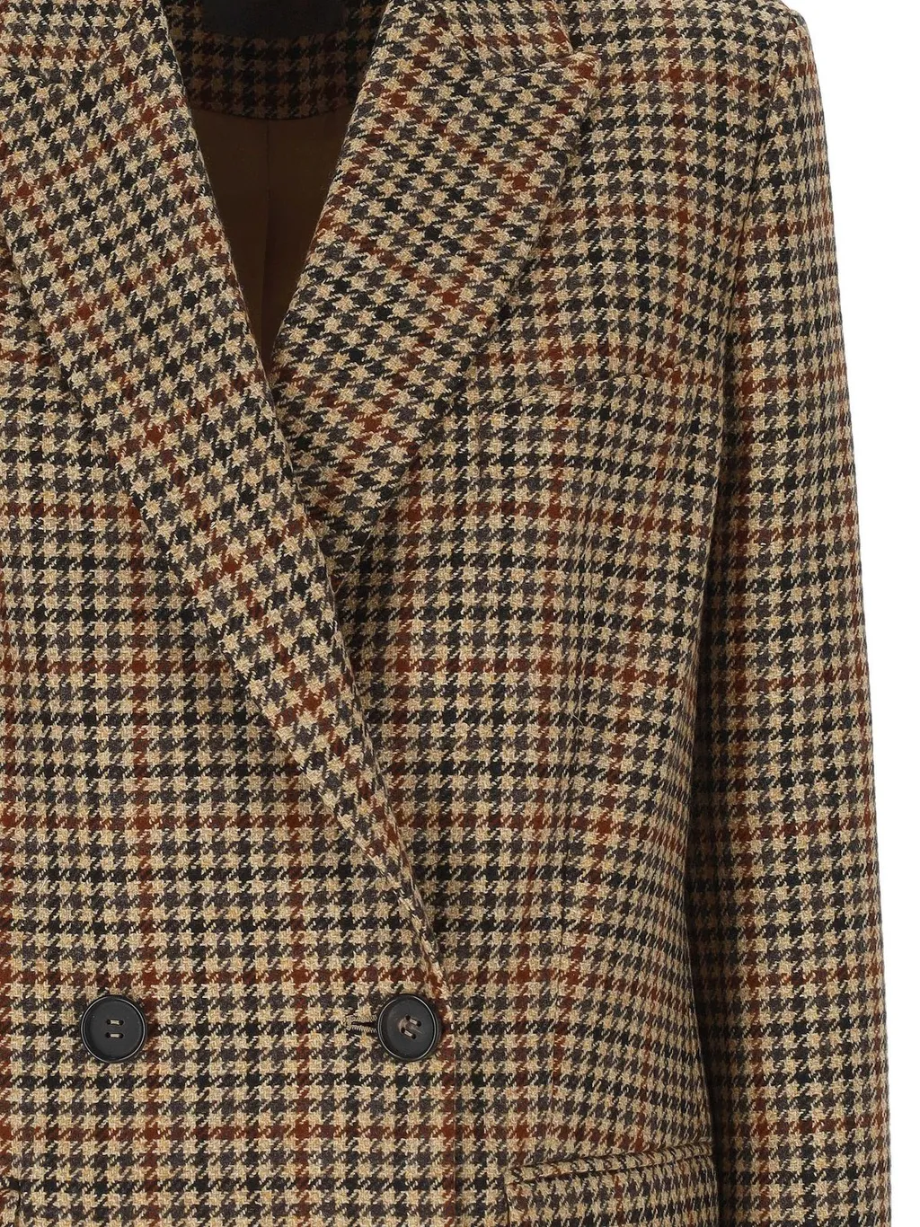 Double-Breasted Houndstooth Blazer