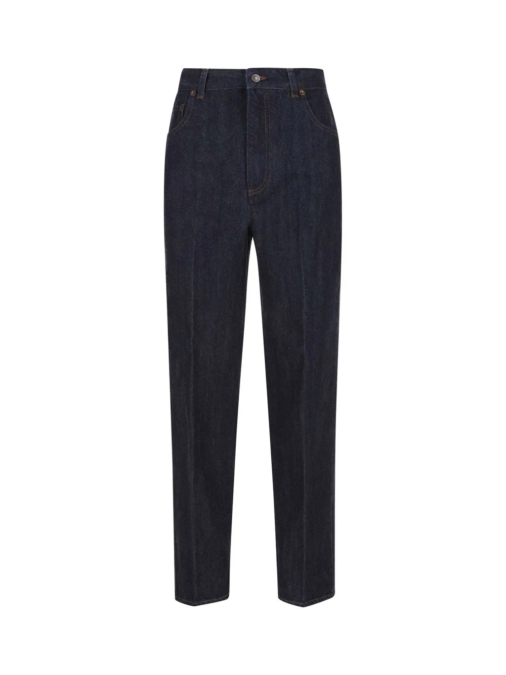 High-Waisted Straight-Leg Jeans