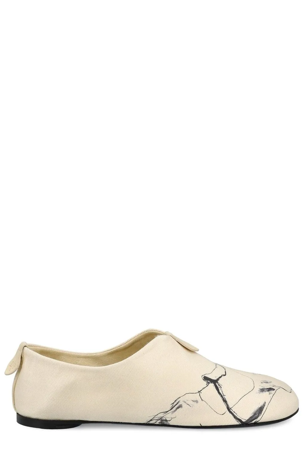 Printed Canvas Slip-On Flats