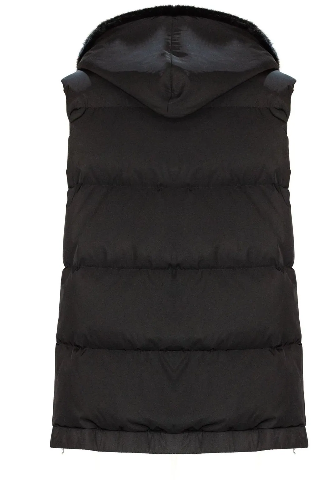 Puffer Vest With Fur Trim