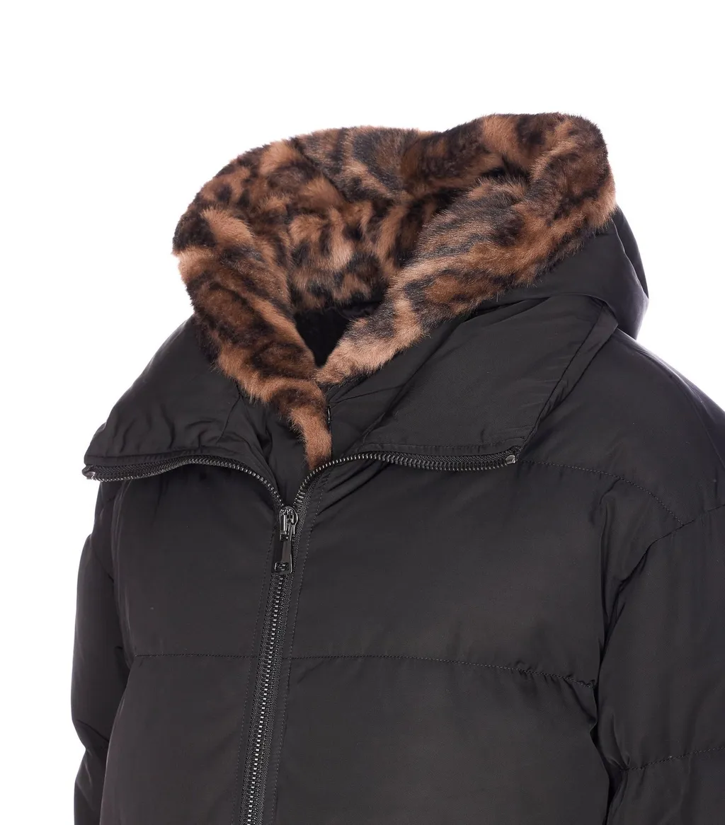Down Puffer Jacket With Fur-Lined Hood