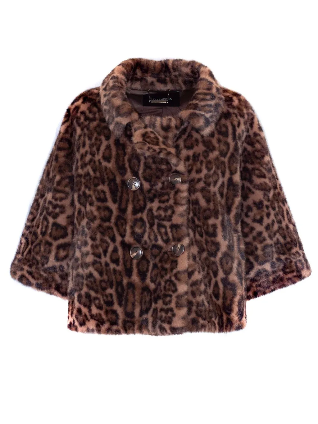 Leopard Print Faux Fur Cropped Jacket