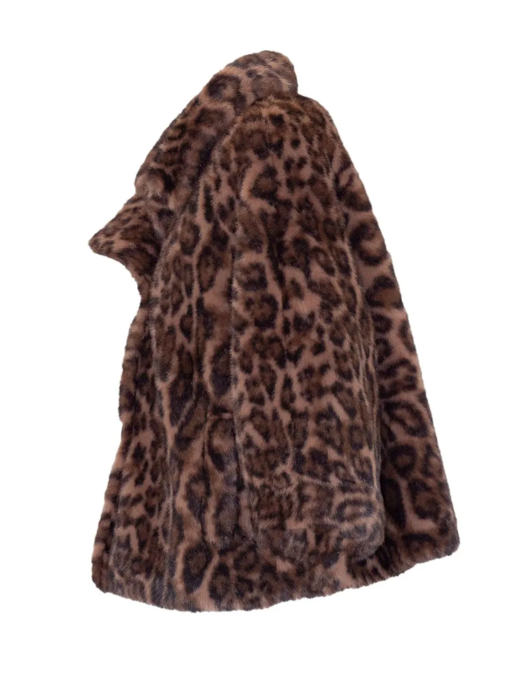 Leopard Print Faux Fur Cropped Jacket