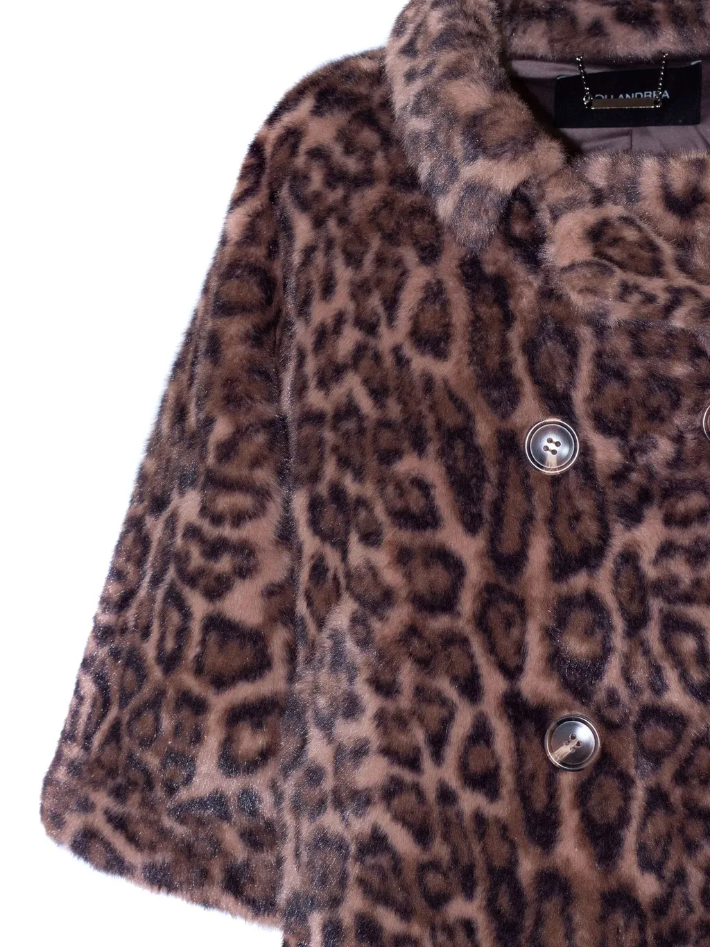Leopard Print Faux Fur Cropped Jacket