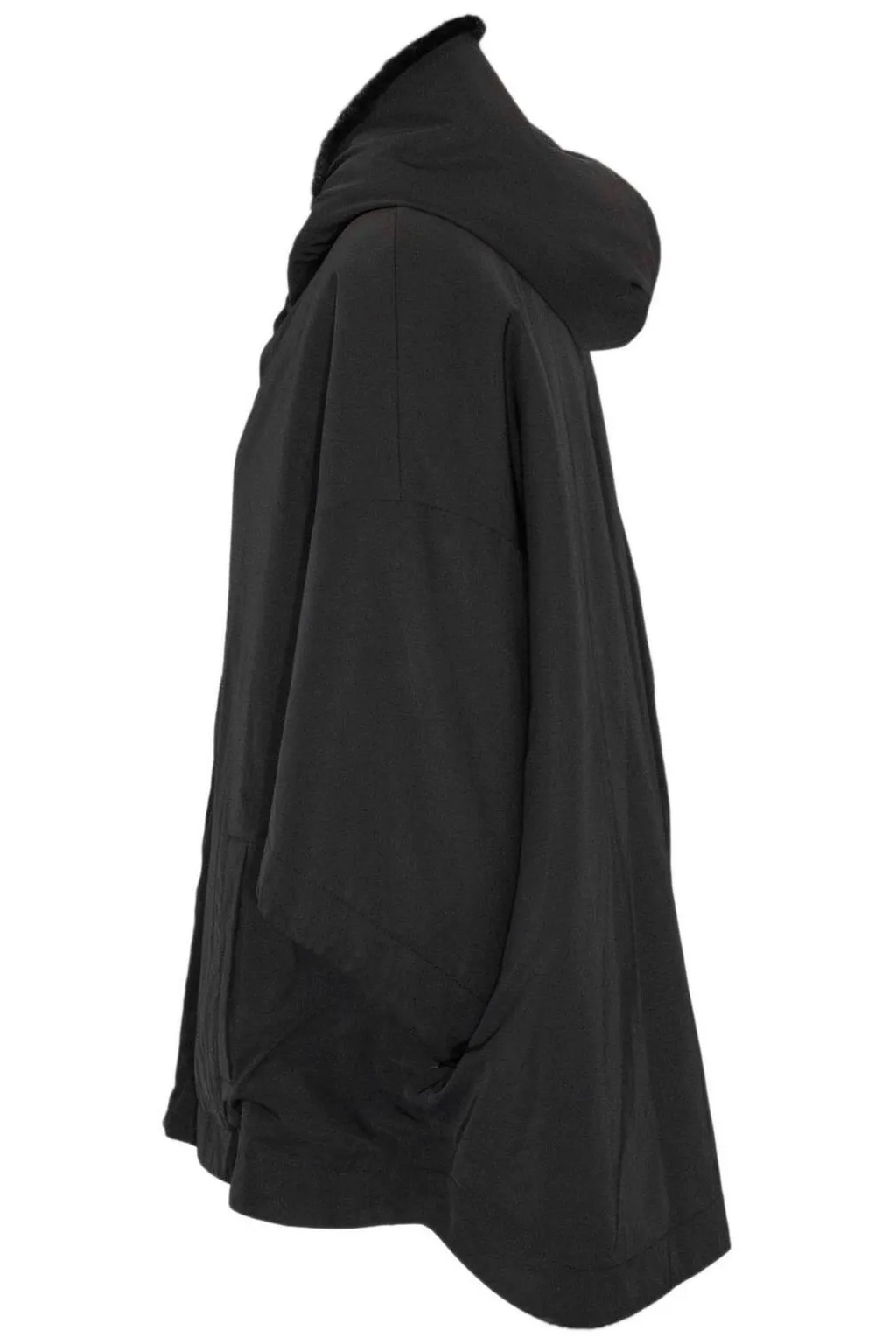 Hooded Faux Fur Cape
