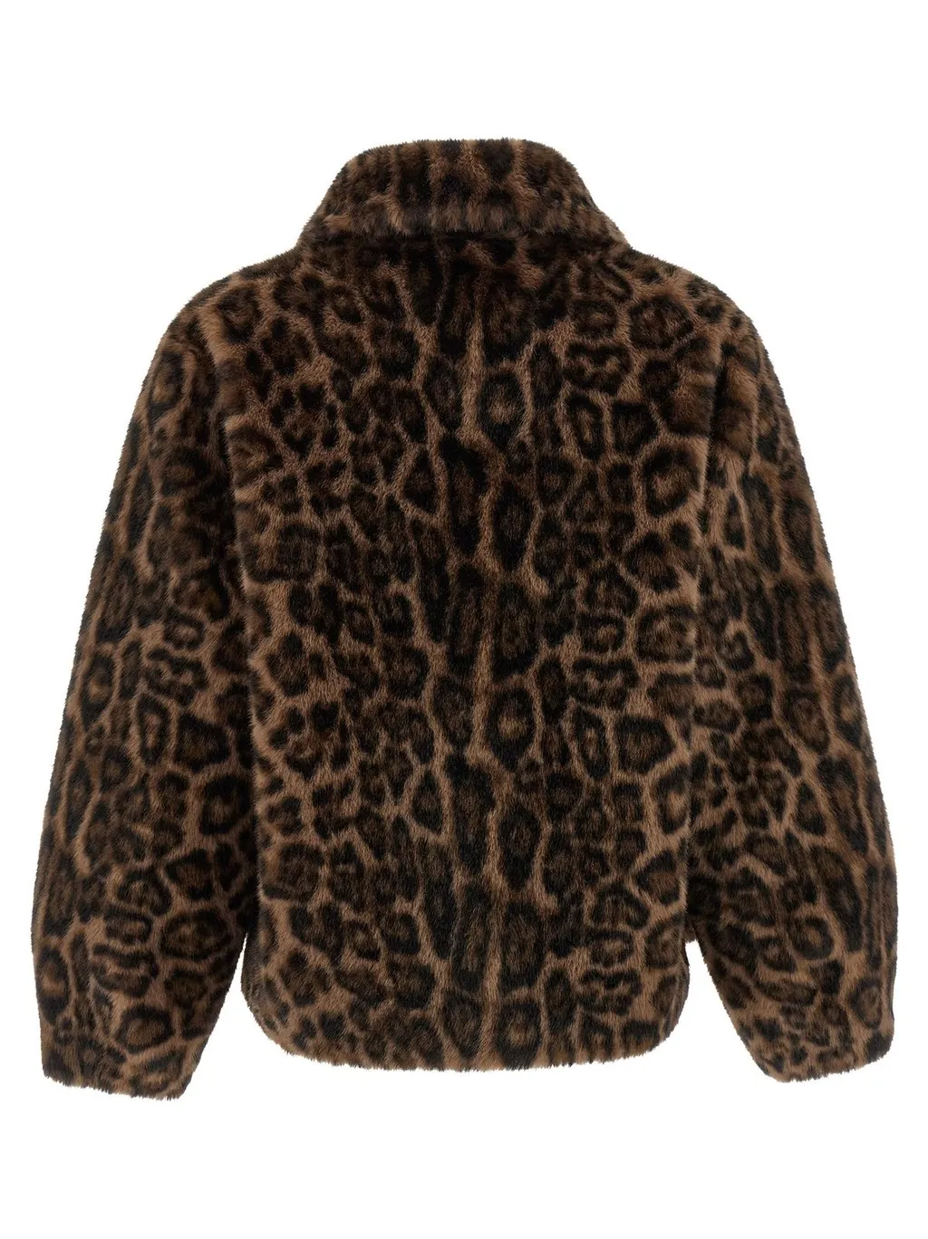 Leopard Print Faux Fur Jacket