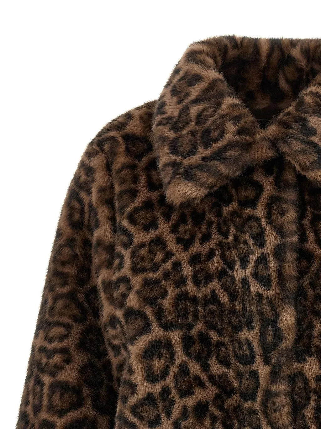 Leopard Print Faux Fur Jacket