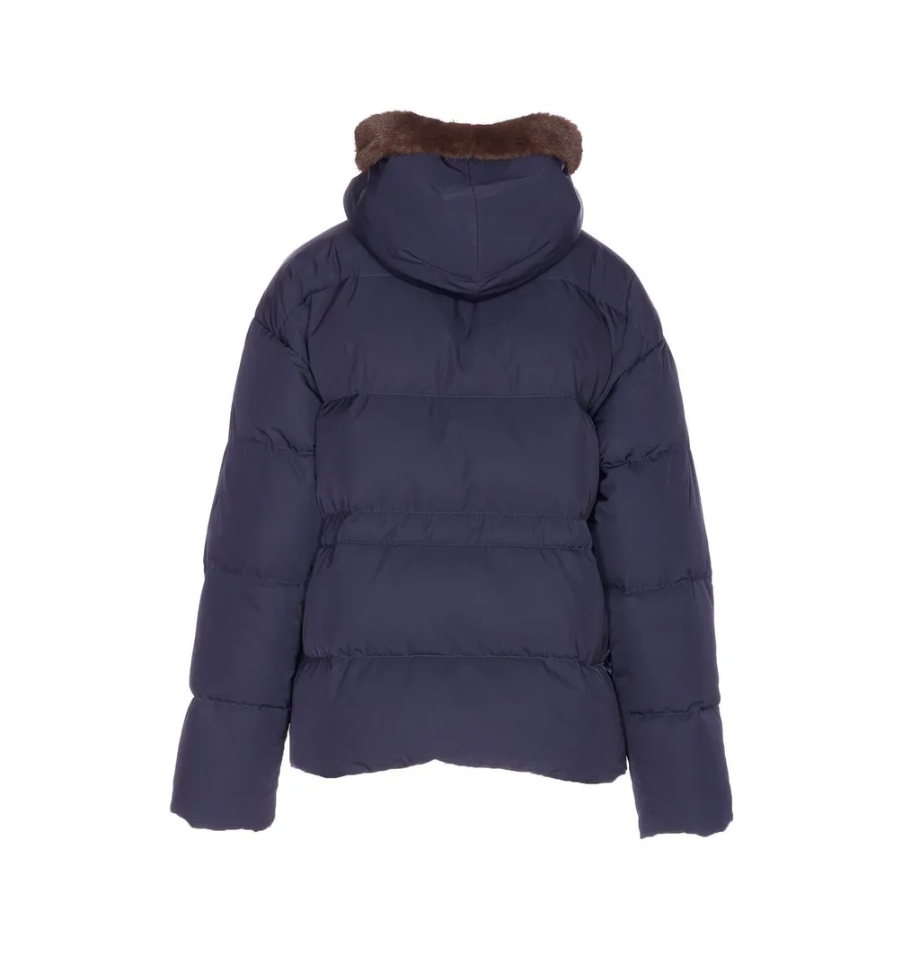 Down Puffer Jacket With Fur Hood